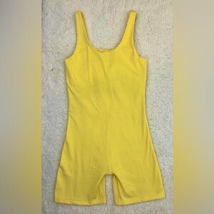 Girlfriend Collective bike unitard in lemon (limited edition color)